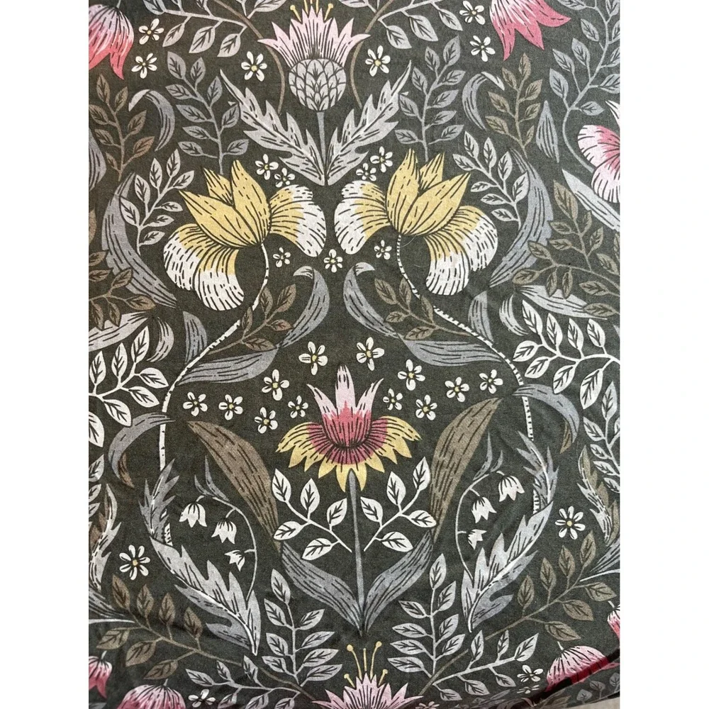 William Morris Style Floral Botanical Duvet Cover Sage Green Pink Queen Full